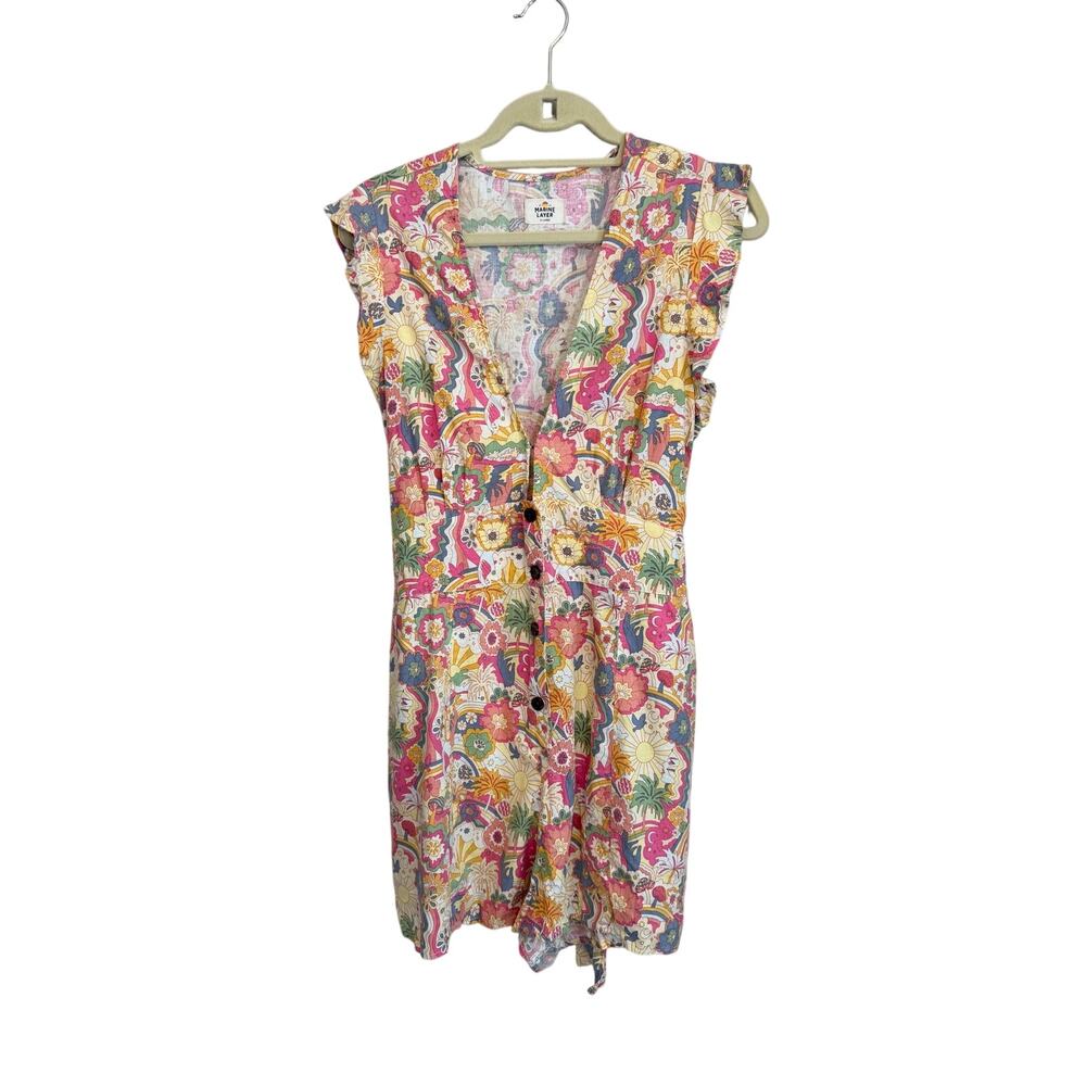 Marine Layer Romper XL Psycho Maximalist Tropical Psychedelic Retro Boho Chic